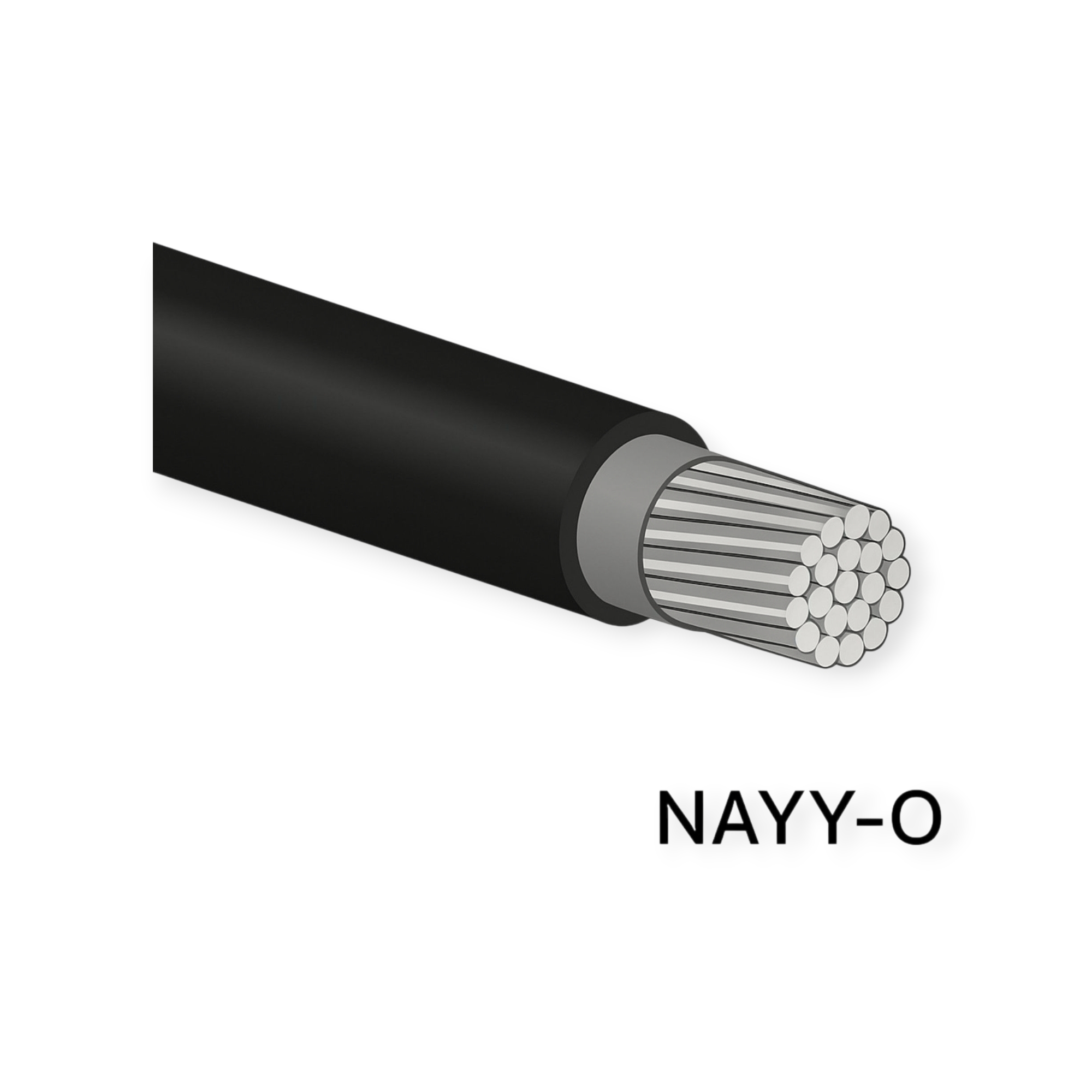Alu Erdkabel NAYY-O 1x240 RM schwarz Meterware