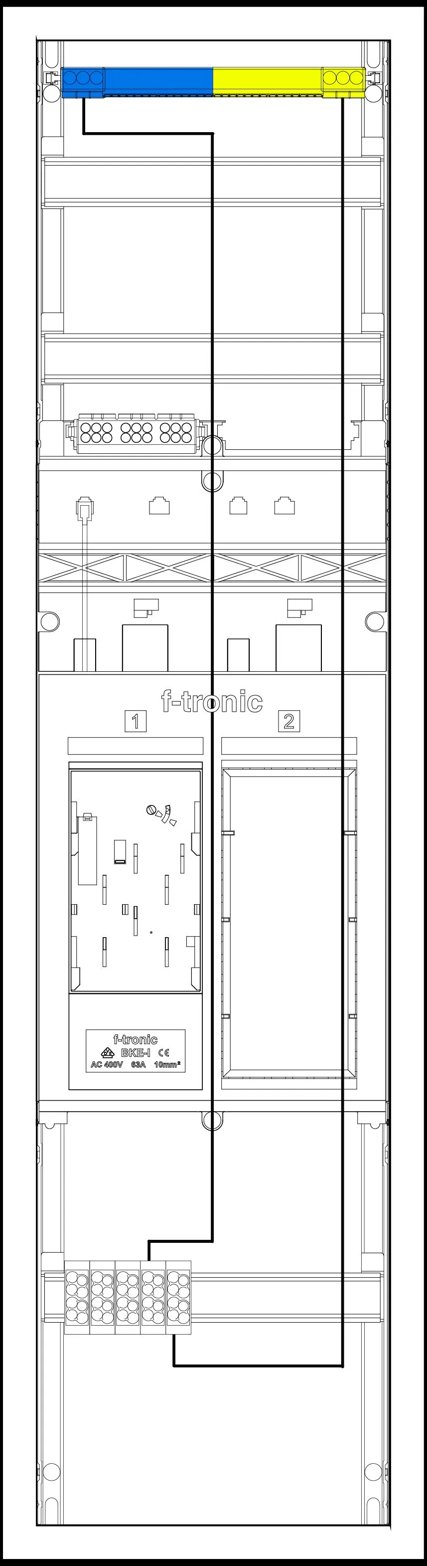 f-tronic Komplettschrank 7195006 Typ EHZ711HDS 1x eHZ-Zählerplatz H=1100