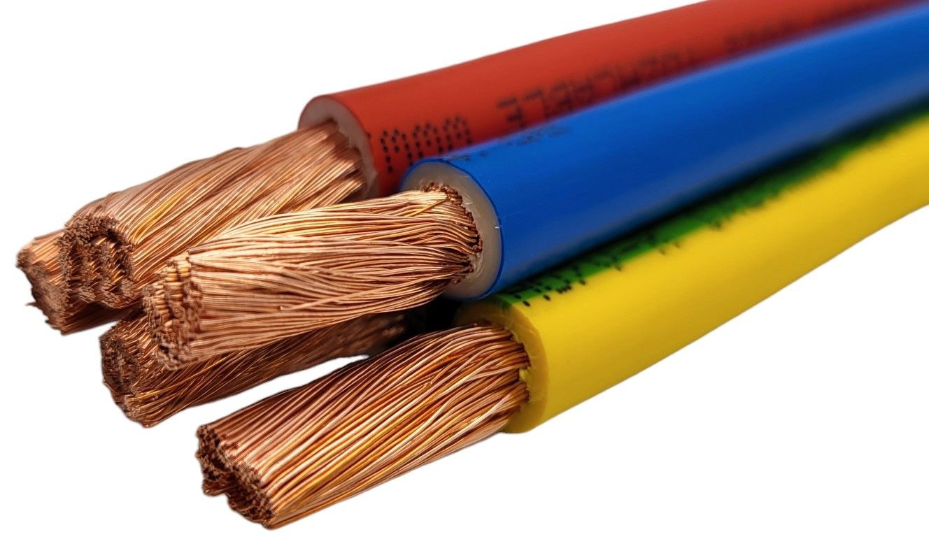 Câble Batterie 10 Mm² 200 Cm Avec Cosses Œillets M6 - Cuivre Flexible H07VK, Pour Voiture, Moto, Solaire - 6