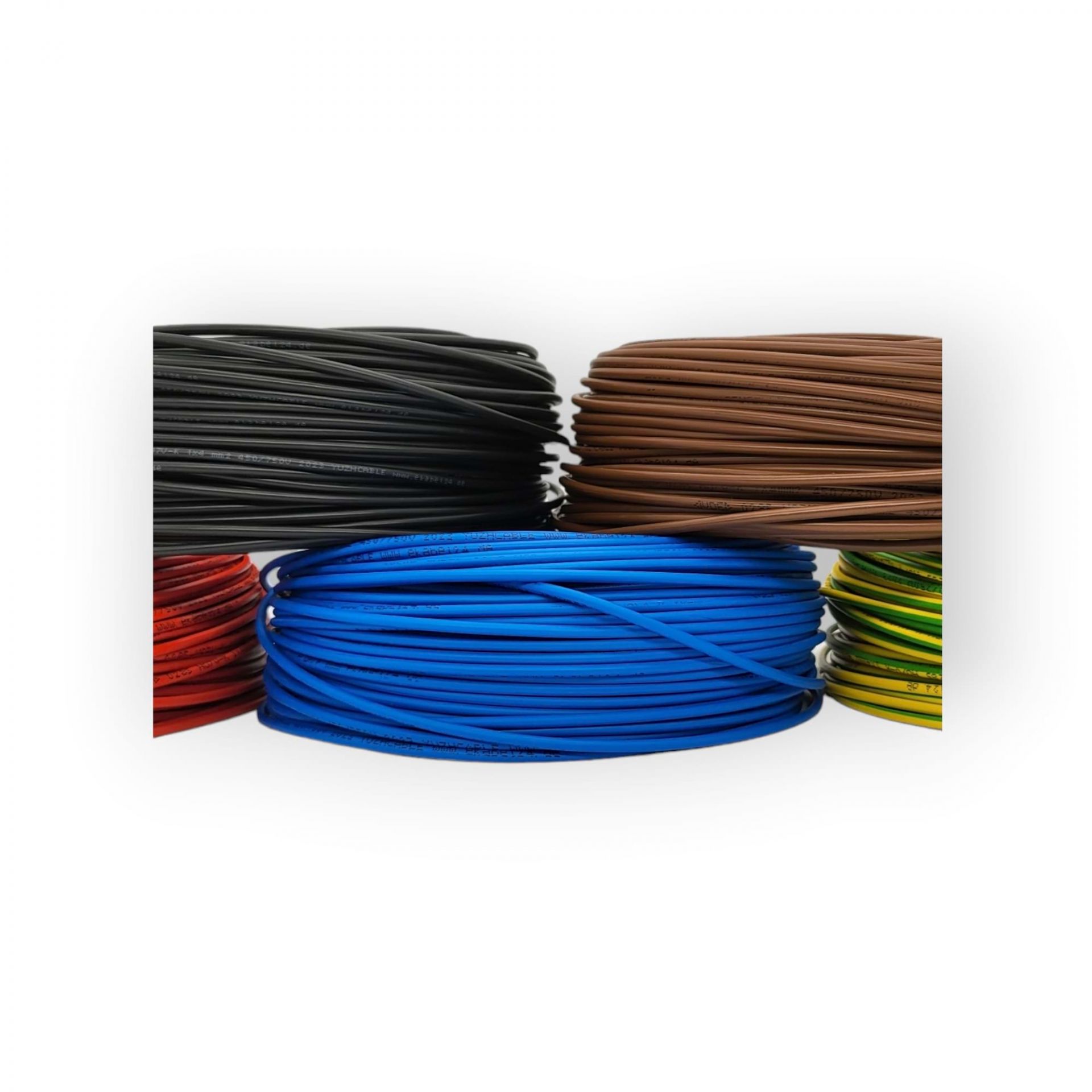 25 mètres de câble de simple fil flexible - PVC - h07 V H07 V-K 1,5 mm² - Couleu