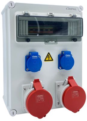 CEE Wandverteiler IP67 mit Schuko und CEE Ausgängen für Baustrom und professionelle Verteilung